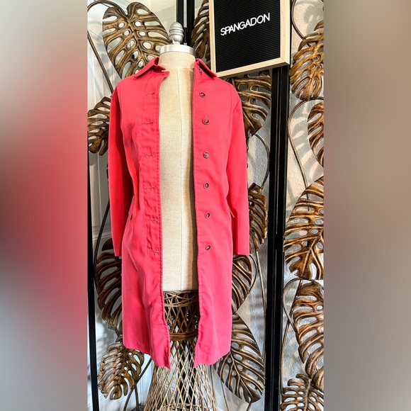 Wamsutta Vintage 1950s Pink Trench Coat XL - Picture 2 of 12